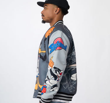 Space Jam Chenille Varsity Jacket - Grey