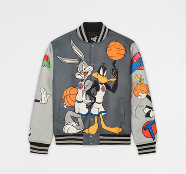 Space Jam Chenille Varsity Jacket - Grey