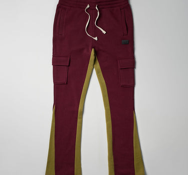 Flare Fleece Sweatpants - Burgundy