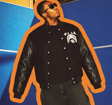International Rhinestone Vegan Leather Varsity Jacket - Black