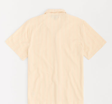 Jacquard Knit Short Sleeve Button Down Shirt - Cream