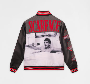 Scarface The World Varsity Jacket PU - Black And Grey