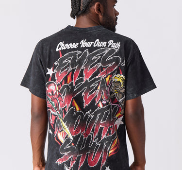 Move In Silence Washed Short Sleeve Tee - Black