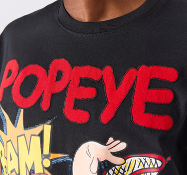 Popeye Dunk Applique Short Sleeve Tee - Black