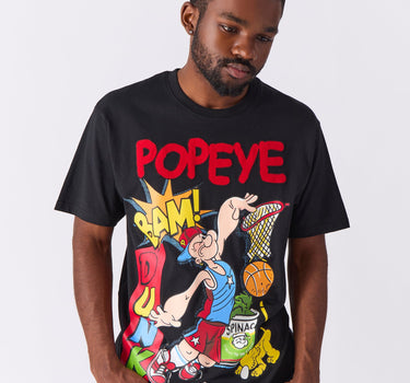 Popeye Dunk Applique Short Sleeve Tee - Black