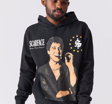 Scarface Distressed Hoodie - Black