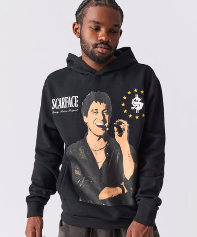 Scarface Distressed Hoodie - Black