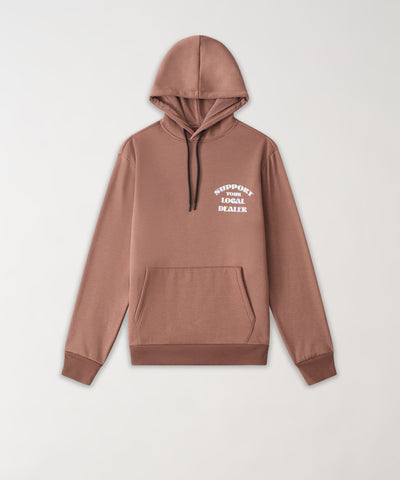 Support Local Iridescent Foil Print Hoodie - Brown