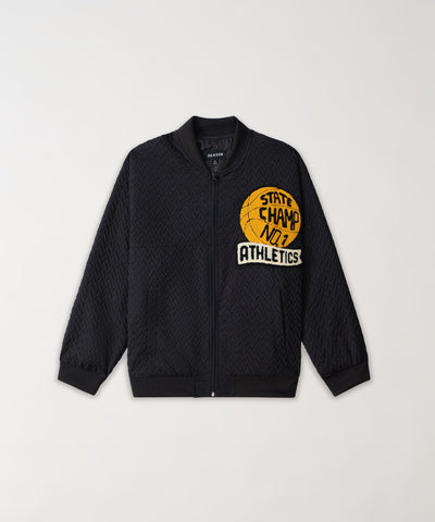 Coaches State Champ Chenille Patched Jacket - Black