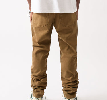 Frayed Layered Denim Jeans - Khaki
