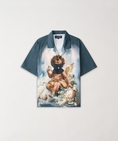 Printed Cherub Twill Button Down Shirt