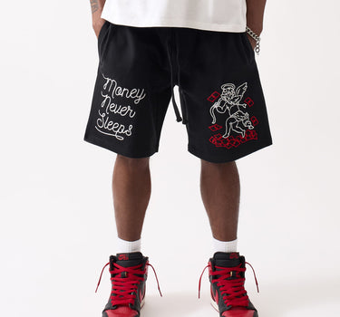 Paper Chaser Embroidered Short - Black