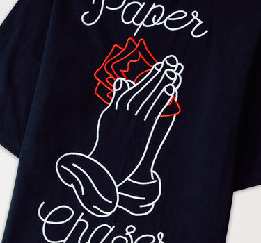 Paper Chaser Embroidered Short Sleeve Tee - Black