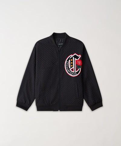 Coaches Chenille Patched Champions Jacket - Black