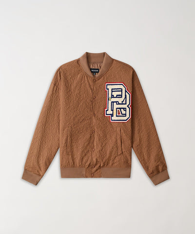 Coaches Reason Chenille Patched Jacket - Brown