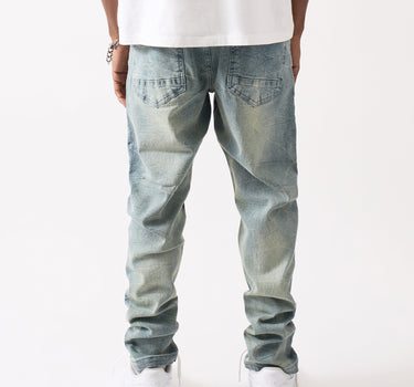 Cross Light Wash Denim Jeans - Light Blue
