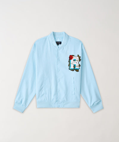 Coaches Chenille Patched Jacket - Light Blue