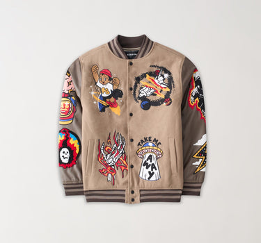 Beyond Reality Varsity Jacket PU - Khaki