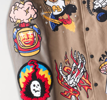 Beyond Reality Varsity Jacket PU - Khaki