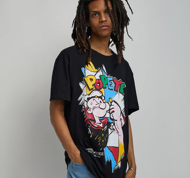 Popeye Retro Short Sleeve Tee - Black