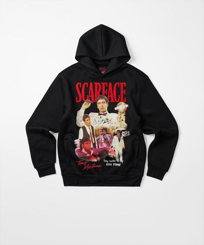 Scarface Say Hello Embroidered Patch Hoodie - Black