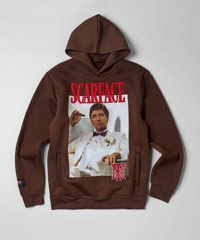 Scarface White Suit Hoodie - Brown