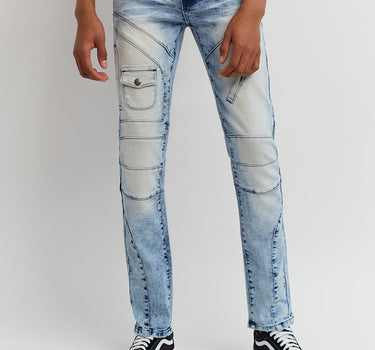 Rhodes Light Wash Moto Jeans
