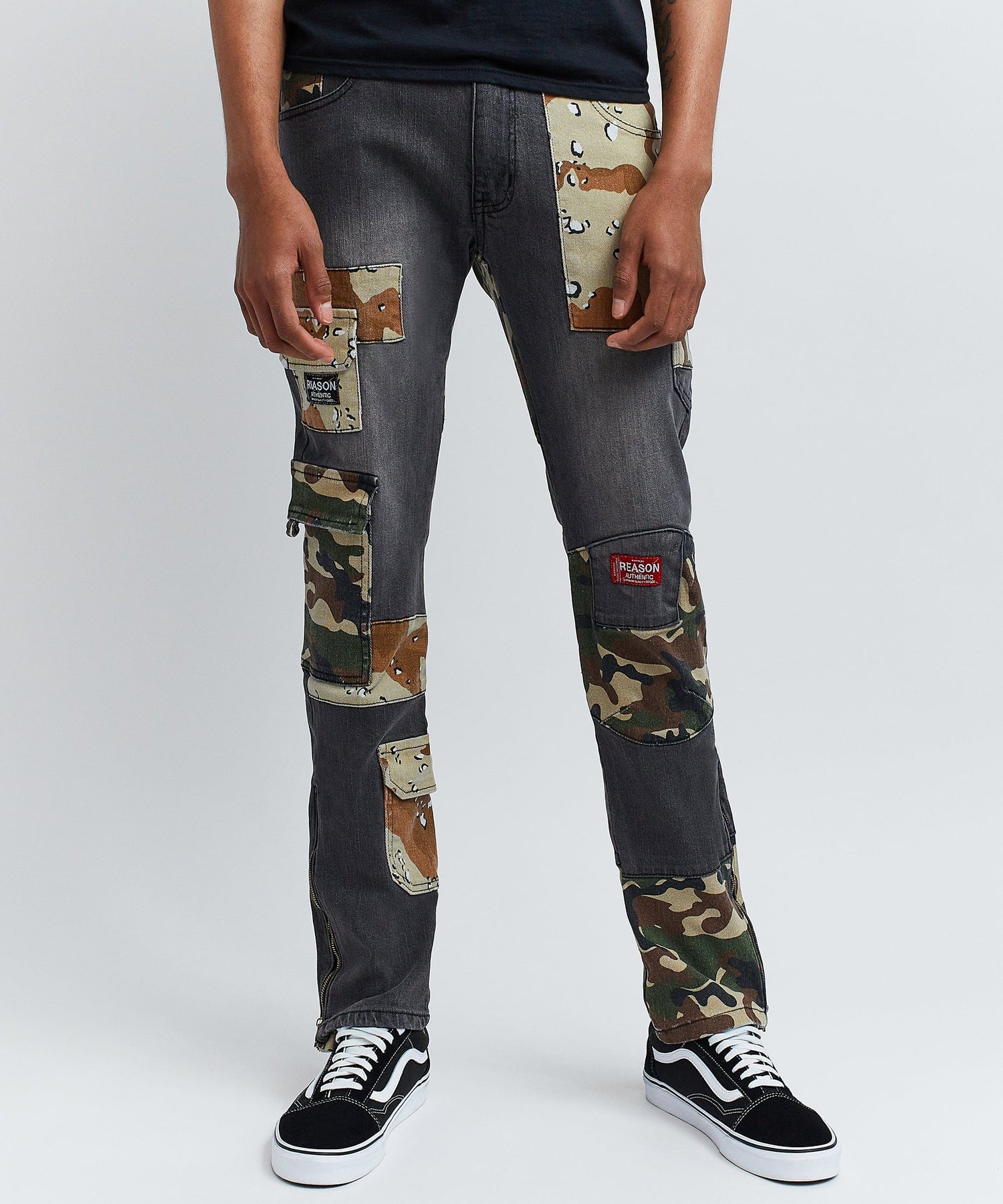 Reason Men's Blackout Side Zip Jeans