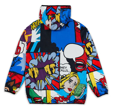 Comic Print Half-Zip Anorak