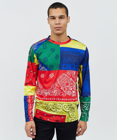 Bandana Multi Color Long Sleeve Tee