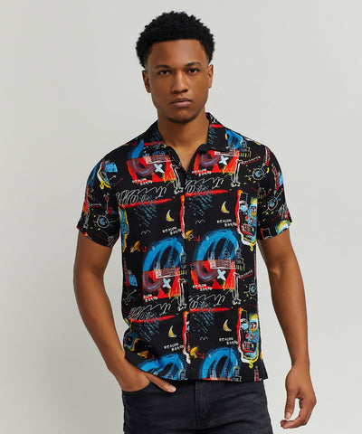 Street Art Allover Print Short Sleeve Shirt