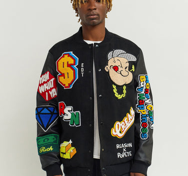 Popeye Wool Varsity  Jacket