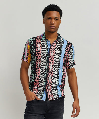 Jungle Fever Allover Print Short Sleeve Shirt