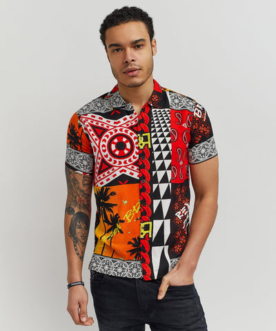 Blaze Geometric Allover Print Short Sleeve Shirt